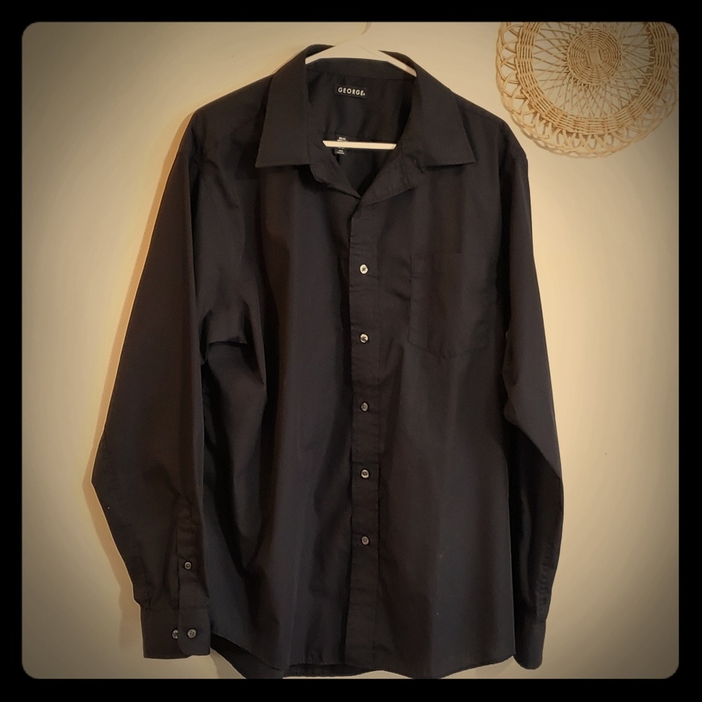 George Long Sleeve Black Dress Shirt